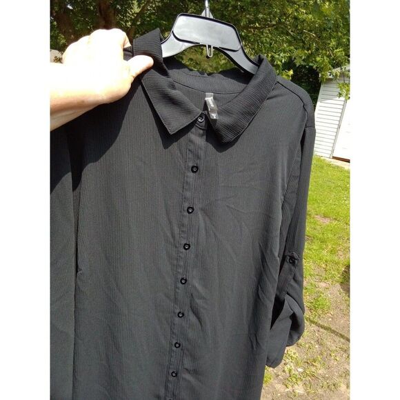Torrid Button Down Top 3X Black Long Sleeves - Picture 4 of 5